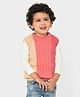 Mi Arcus 55 % Marino Wool 25% Polyamide 20%Cotton Colour Blocked Self Design  Winter Sweater - Pink