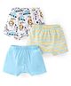 Babyhug 100% Cotton Knit Stripes & Lion Print Trunks Pack of 3 - Multicolour