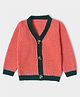 Mi Arcus  Full Sleeves Solid Winter Wear Cardigan - Coral Peach