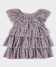 Mi Arcus Shell  Lining 100% Cotton Cap Sleeves Polka Dots Printed Layered Summer Wear Ruffle Top - Light Purple