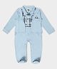 Mi Arcus Full Sleeves Bow Applique & Plaid Checked Detailed Romper - Sky Blue