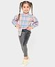 Mi Arcus 100% Cotton Full Sleeves Plaid Checked Pre Winter Wear Shirt  - Peach