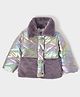 Mi Arcus  Full Sleeves Metallic Finish Winter Wear Padded Jacket - Purple