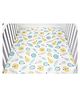Blooming Buds Fitted Crib Cot Sheet - Green Peaches Multi Color