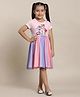 Kidsville Mattel  Featuring Half Sleeves Barbie  Printed Dress - Pink