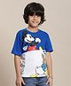 Kidsville Mickey & Friends Featuring Half Sleeves Donald & Mickey Printed Tee - White & Blue