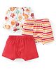 Babyhug 100% Cotton Knit Fruity Print Trunks Pack of 3 - Multicolour