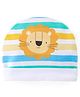Babyhug 100% Cotton Knit Cap Striped & Lion  Print- Multicolour