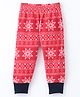 Crayonflakes Striped Pattern Jacquard Designed Polar Fleece Jogger - Red