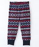 Crayonflakes Striped Pattern Jacquard Designed Polar Fleece Jogger - Navy Blue & Red