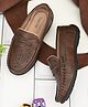 Steprite Perforated Slip On Loafers -  Brown
