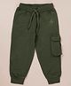 Kiddopanti  Fleece Solid Cargo Track Pant - Military Green