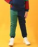 Anthrilo Colour Blocked Fleece Joggers - Navy Blue & Green