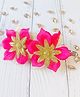 Little Tresses Set Of 2 Lily Flowers Barrette Hair Clips - Pink