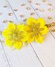 Little Tresses Set Of 2 Lily Flowers Barrette Hair Clips - Yellow