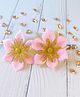 Little Tresses Set Of 2 Lily Flowers Barrette Hair Clips - Purple