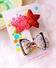 Little Tresses Set Of 2 Star & Bow Embellished Alligator Hair Clips - Pink & Silver
