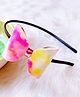 Little Tresses Water Colour Effect Bow Embellished Hair Band - Pink & Yellow