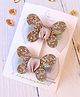 Little Tresses Set Of 2 Butterfly Detailed Pearl Embellished Net Alligator Hair Clips - Grey
