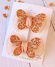 Little Tresses Set Of 2 Butterfly Detailed Pearl Embellished Net Alligator Hair Clips - Brown
