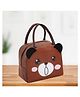 KARBD Insulated Lunch Box Bag With Aluminium Foil Insulation Bear Design - Brown
