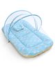 Babyhug 100% Cotton Bedding Set with Mosquito Net Cloud Rainbow - Blue