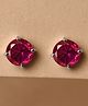 CLARA 925 Sterling Silver Blood Red Minimal Daily Wear studs Earrings - 1.1 g