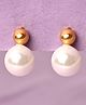 CLARA 925 Sterling Silver Gold Plated Pearl Ball studs Earrings - 2.5 g