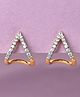 CLARA 925 Sterling Silver Gold Rhodium Plated Swiss Zirconia Huggies Earrings - 1.7 g