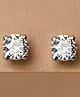 CLARA 925 Silver Rhodium Plated Swiss Zirconia Round Solitaire 5 mm Studs Earrings White - 0.96 g