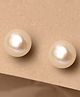 CLARA 925 Pure Sterling Silver Rhodium Plated Real White Pearl 7 mm Studs Earrings Gift for Women & Girls