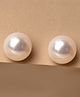 CLARA 925 Pure Sterling Silver Rhodium Plated Real White Pearl 9 mm Studs Earrings Gift for Women & Girls