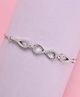 CLARA 925 Pure Silver Adjustable Anti Tarnish Swiss Zirconia Stone Infinity Hand Bracelet Gift for Women and Girls