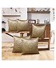 Kuber Industries Embossed Flower Cushion CoverRactangle Cushion CoversSofa Cushion CoversCushion Covers 16 inch x 16 inchCushion Cover Set of 5 (Gold)