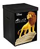Kuber Industries Loin King Print Non-Woven Laundry Basket, Clothes Hamper For Laundry Closet, Bedroom, Bathroom With Lid & Handles - Black