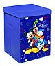Kuber Industries Mickey & Friend Print Non-Woven Laundry Basket, Clothes Hamper For Laundry Closet, Bedroom, Bathroom With Lid & Handles - Blue