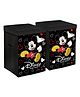 Kuber Industries Mickey Mouse Print Non-Woven Laundry Basket, Clothes Hamper For Laundry Closet, Bedroom, Bathroom With Lid & Handles Pack of 2 - Black