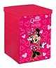 Kuber Industries Minnie Print Non-Woven Laundry Basket, Clothes Hamper For Laundry Closet, Bedroom, Bathroom With Lid & Handles - Pink
