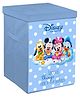 Kuber Industries Mickey Minnie & Friend Print Non-Woven Laundry Basket, Clothes Hamper For Laundry Closet, Bedroom, Bathroom With Lid & Handles - Blue