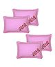 Kuber Industries Embroidery Pattern Breathable & Soft Cotton Pillow Cover For Sofa, Couch, Bed, Set of 4 (Pink) 54KM4120