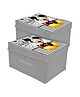 Kuber Industries Non-Woven Mickey Mouse Print Flodable Storage Box/Wardrobe Organizer With Lid For Home Decor, Pack of 2 - Grey