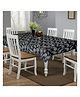 Kuber Industries Cotton Carry Print 6 Seater Dining Table Cover/Table Cloth For Home & Dining Table (Black) 54KM4373