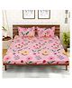 Kuber Industries Fitted Double BedsheetFloral Print Premium Glace Cotton Elastic Bedsheet With Two Pillow Covers,72 x 78 Inch(Pink)