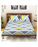 Kuber Industries Glace Cotton Triangle Design Double Bedsheet With 2 Pillow Covers,90x100,(Multicolor)