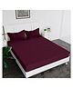 Kuber Industries Double Bedsheet with 2 Pillow Covers  144 TC Glace Cotton Bedsheet  Satin Striped Bedsheet for Home  Hotel  Bedroom  90x100 Inch  Maroon