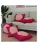 Kuber Industries Cushion Cover  Sofa Cushion Covers  Square Cushion Covers  Velvet Cushion Covers  Gold Print Couch Cushion Covers  Set of 5  16 Inch  Pink