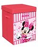 Kuber Industries Disney Minnie Print Foldable Laundry Basket Clothes Storage Basket With Handle & Lid 60 Liter (Pink)