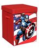 Marvel By Kuber Captain America Print Foldable Laundry Basket Clothes Storage Basket With Handle & Lid 60L - Red