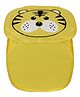Kuber Industries Laundry Basket  Tiger Print Polyester Foldable Laundry Basket  Collapsible Laundry Basket  Square Storage Box With Lid & Side Handles  45 Liter  Yellow