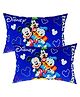 Kuber Industries Disney Team Mickey Pillow Cover  Silk Pillow Cover  Soft Pillow Cover  Luxurious Pillow Cover For Home  Set of 2  16x24 Inch  Royal Blue